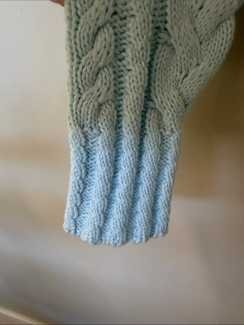J. Crew Icy Blue Chunky Coastal Crew Neck Sweater M